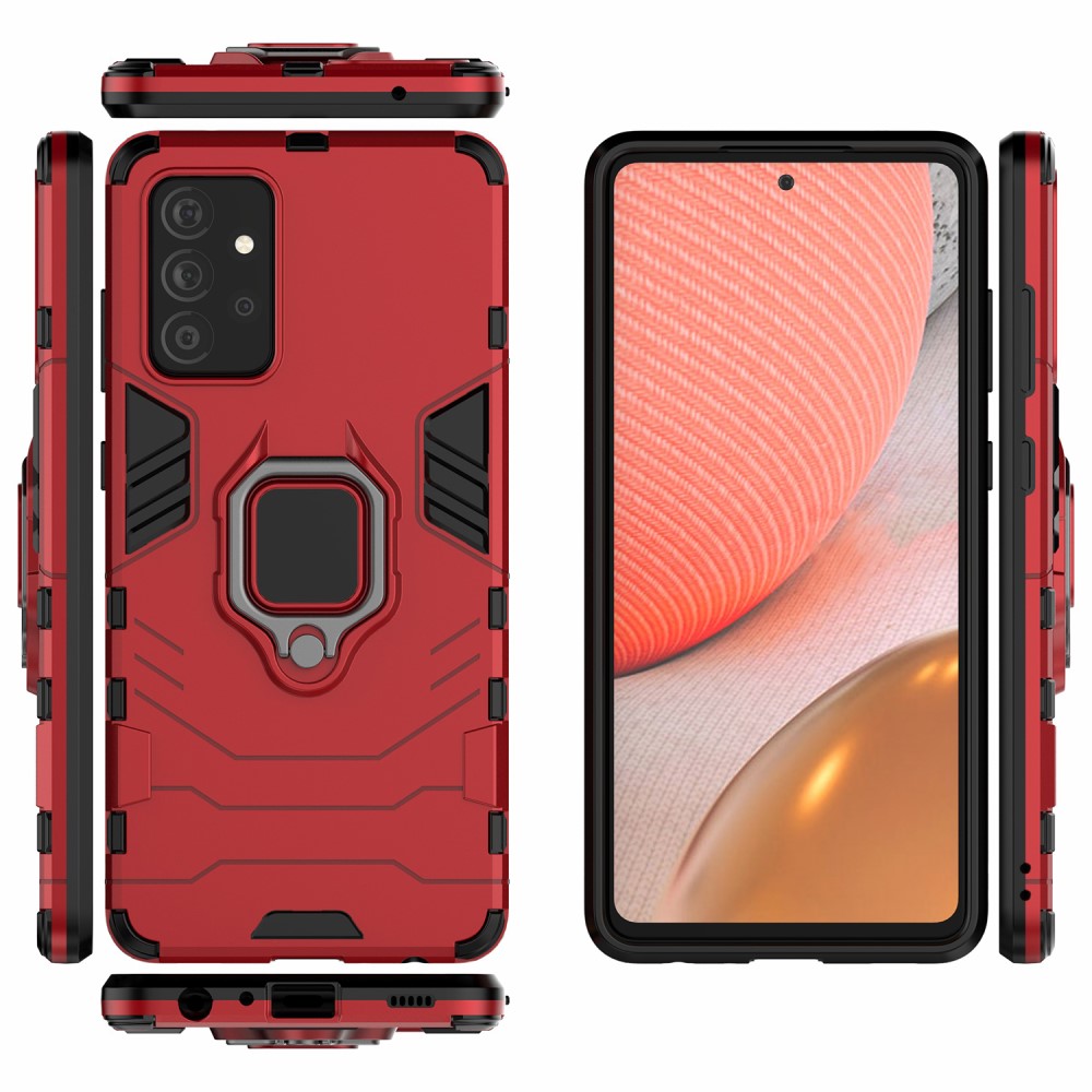  Samsung Galaxy A72 - Hybrid Ring Skal - Röd
