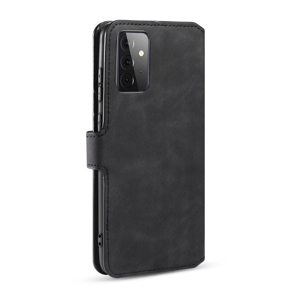 DG.MING Samsung Galaxy A72 - DG.MING Retro Läder Fodral - Svart