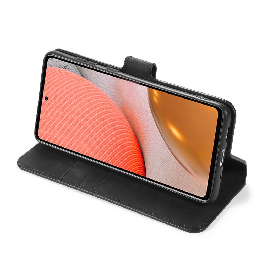 DG.MING Samsung Galaxy A72 - DG.MING Retro Läder Fodral - Svart