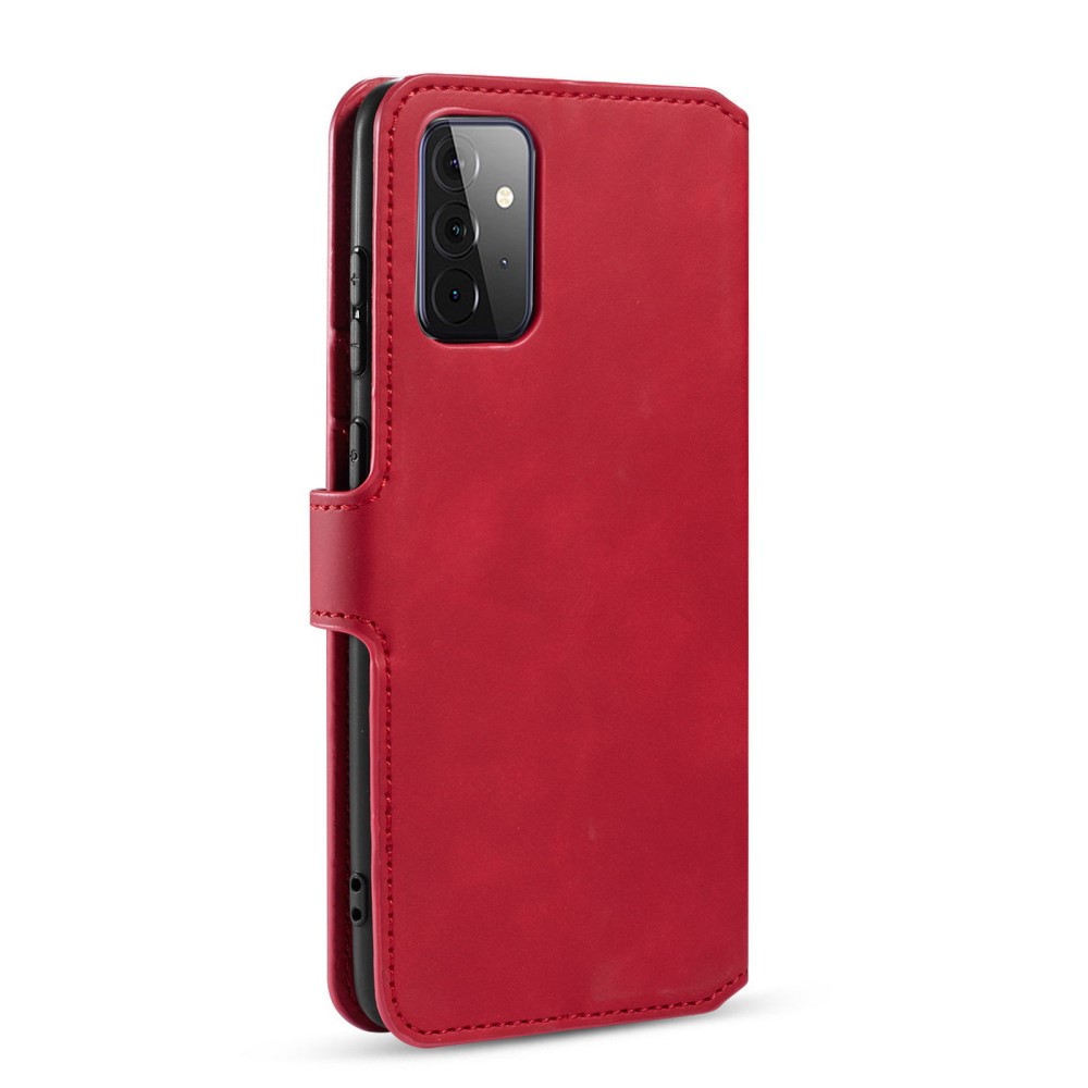 DG.MING Samsung Galaxy A72 - DG.MING Retro Läder Fodral - Röd