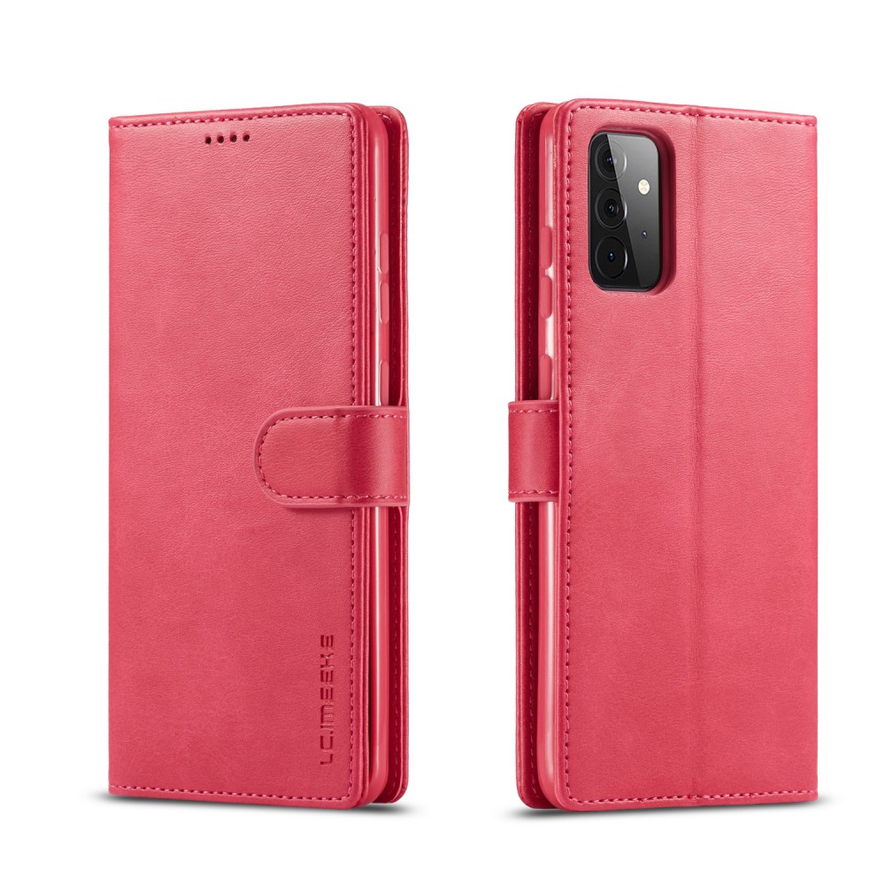 LC.IMEEKE Samsung Galaxy A72 - LC.IMEEKE Läder Fodral - Röd/Rosa