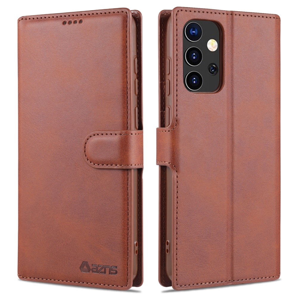 AZNS Samsung Galaxy A72 - AZNS Läder Fodral - Brun