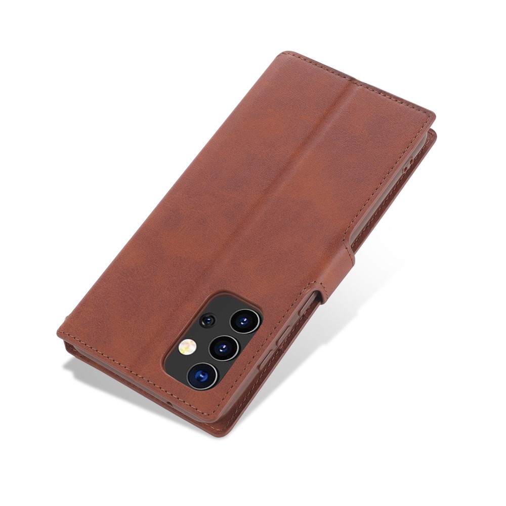 AZNS Samsung Galaxy A72 - AZNS Läder Fodral - Brun