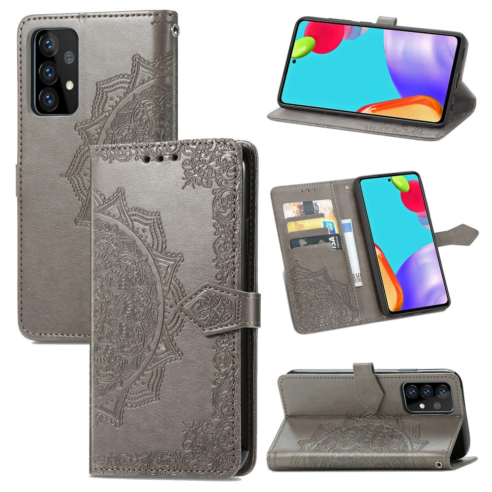  Samsung Galaxy A72 - Mandala Flower Fodral - Grå
