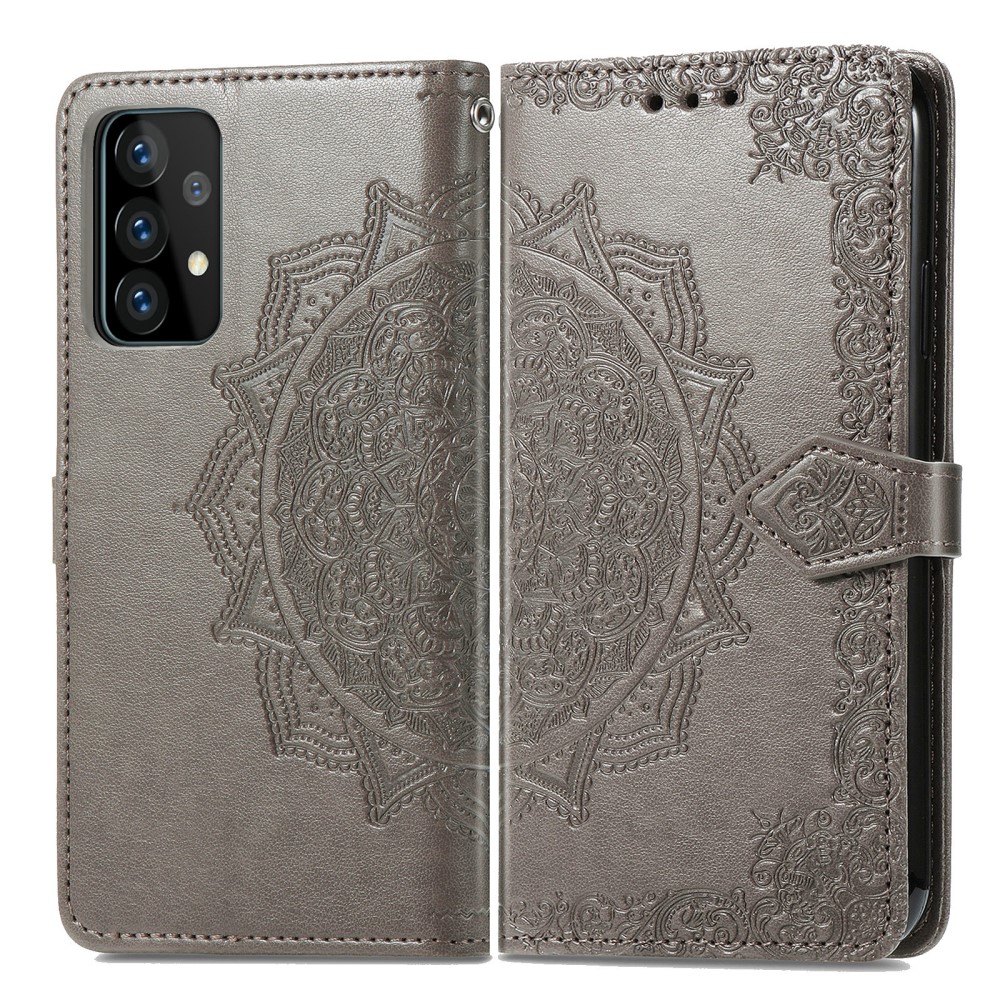  Samsung Galaxy A72 - Mandala Flower Fodral - Grå