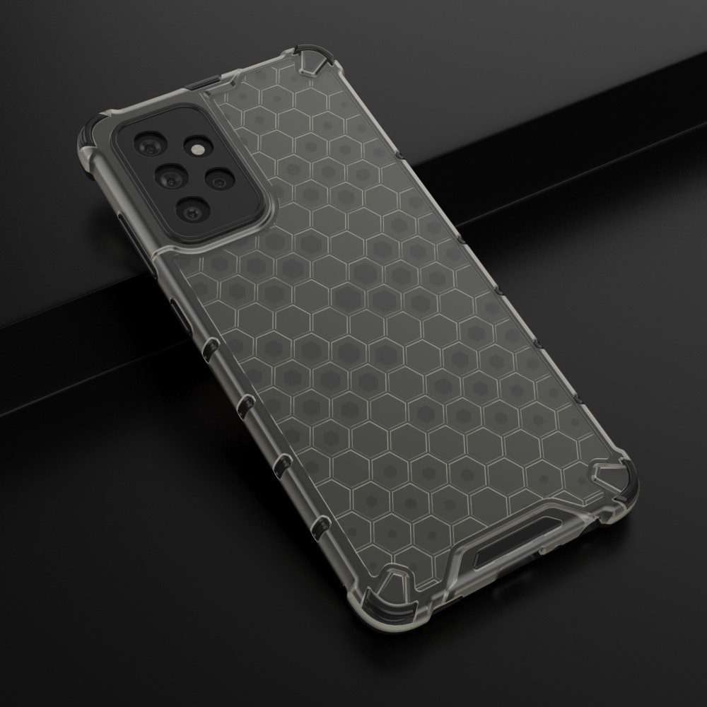  Samsung Galaxy A72 - Armor Honeycomb Textur Skal - Svart