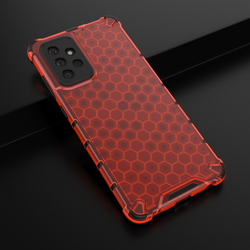  Samsung Galaxy A72 - Armor Honeycomb Textur Skal - Röd