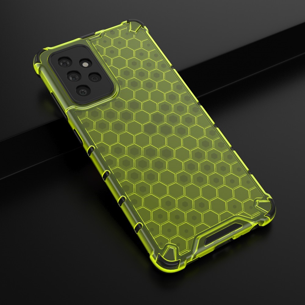  Samsung Galaxy A72 - Armor Honeycomb Textur Skal - Grön