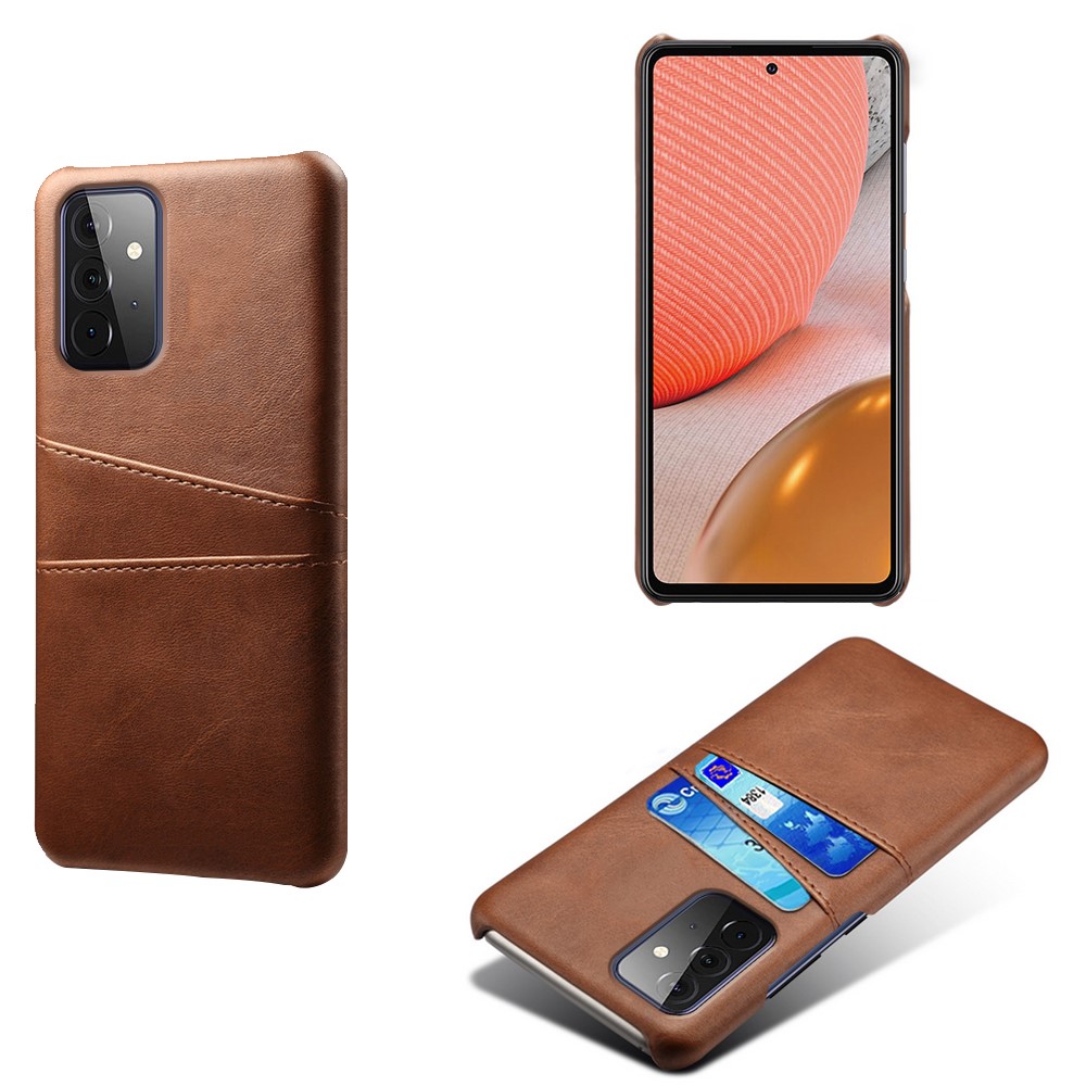 KSQ Samsung Galaxy A72 - KSQ Skal Med Kortfack - Brun