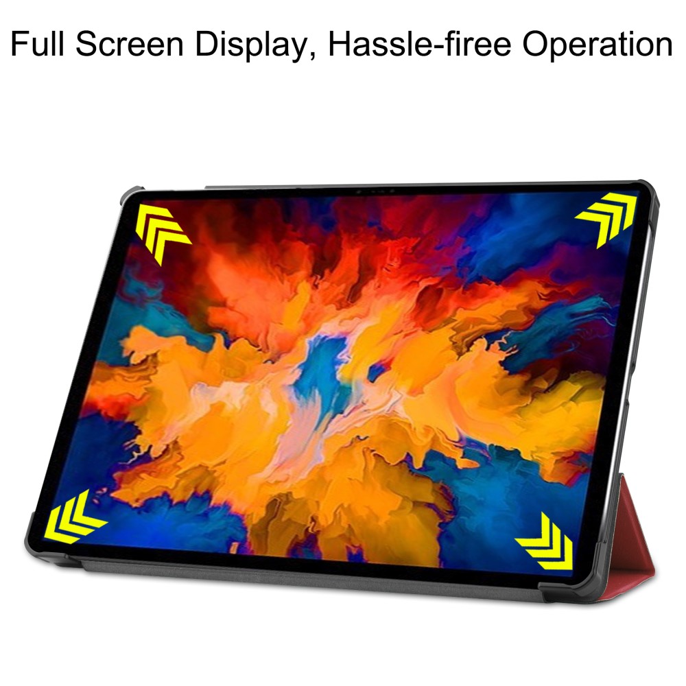  Lenovo Tab P11 Pro - Tri-Fold Läder Fodral - Vinröd