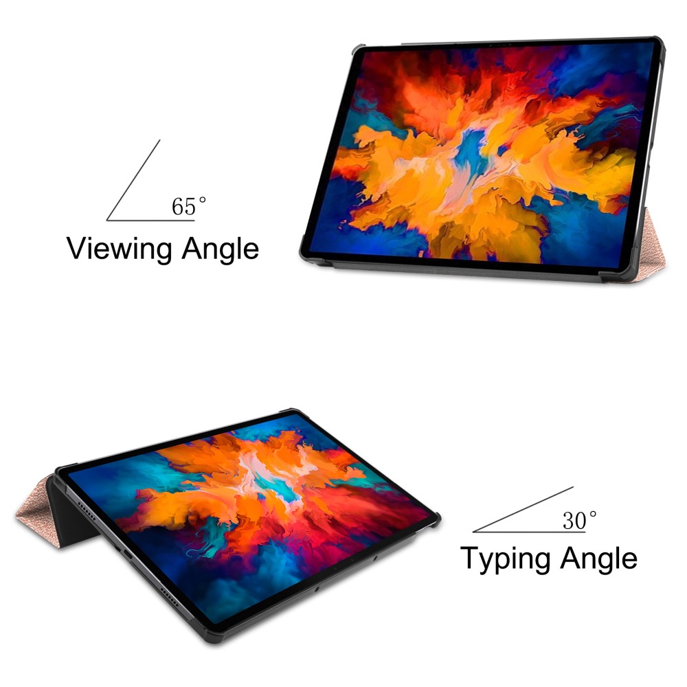  Lenovo Tab P11 Pro - Tri-Fold Läder Fodral - Roséguld