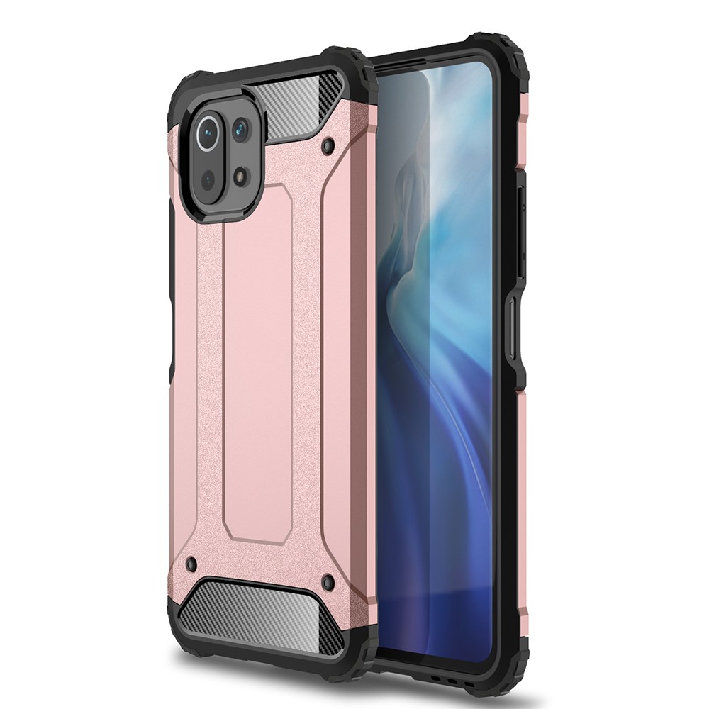  Xiaomi Mi 11 Lite - Shockproof Armor Hybrid Skal - Roséguld
