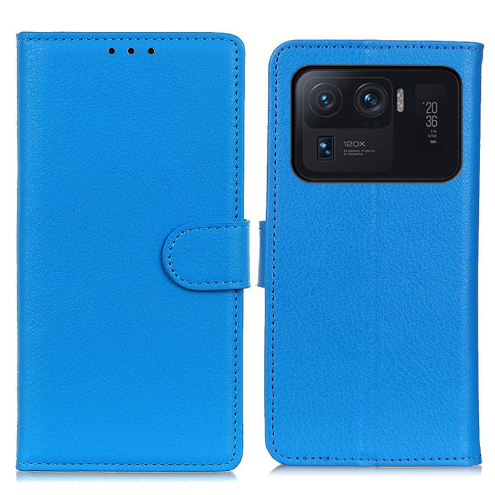  Xiaomi Mi 11 Ultra - Litchi Läder Fodral - Blå