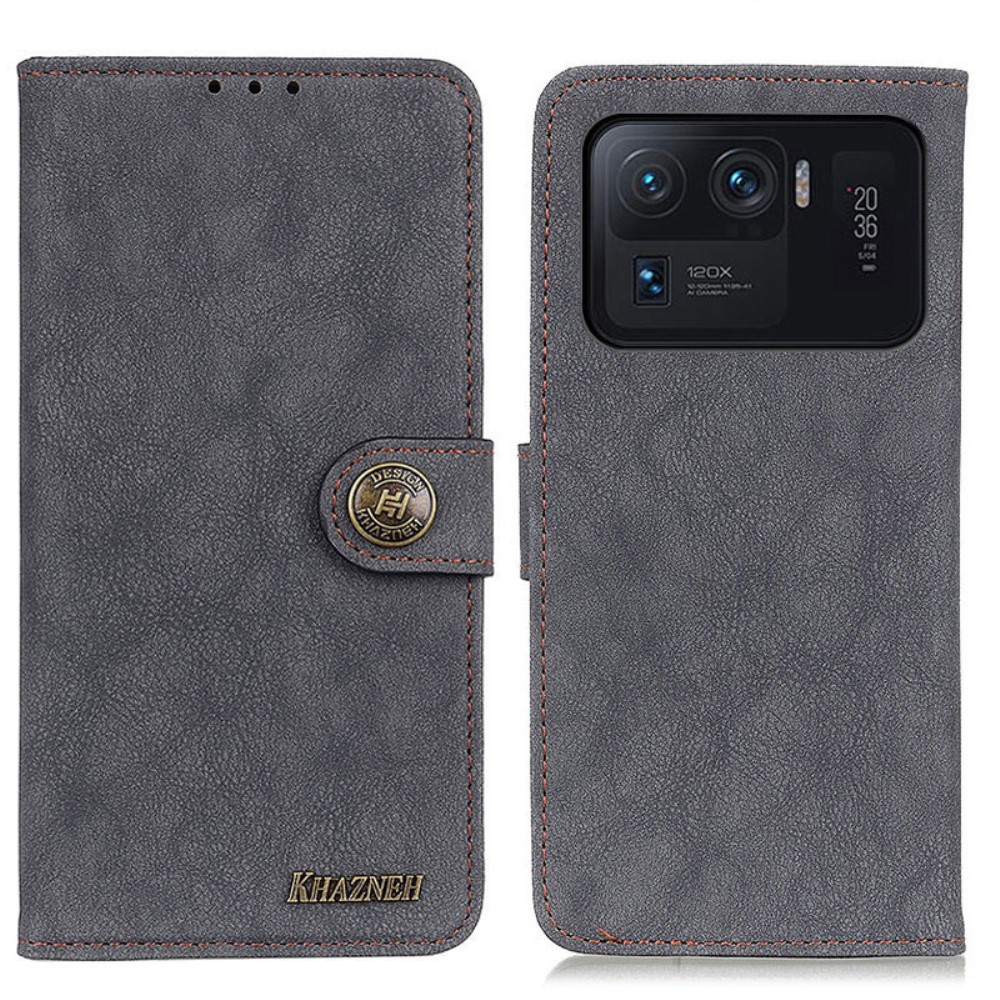 KHAZNEH Xiaomi Mi 11 Ultra - KHAZNEH Split Läder Fodral - Svart