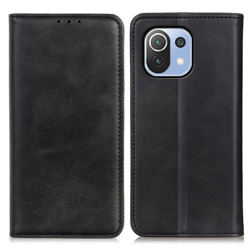 Xiaomi Mi 11 Lite - Split Läder Flip Fodral - Svart