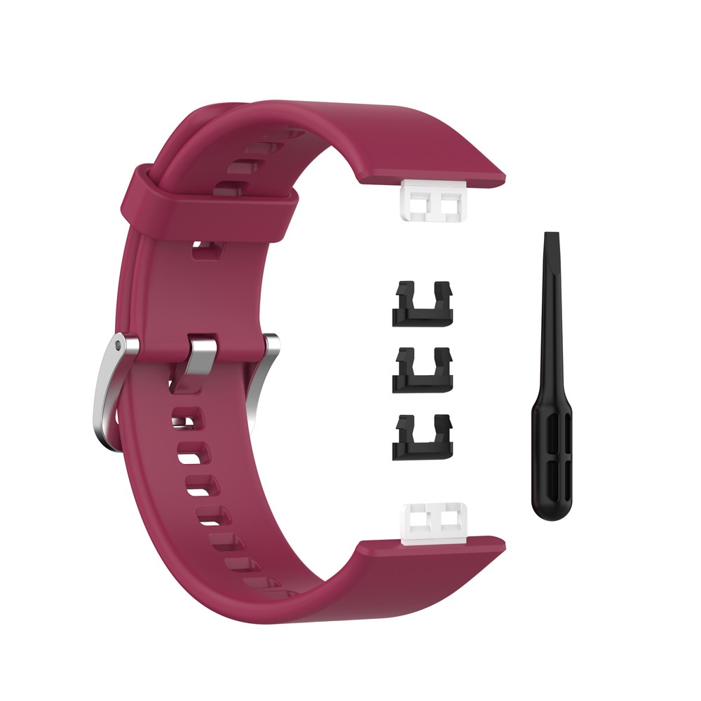  Silikon Armband För Huawei Watch Fit - Vinröd
