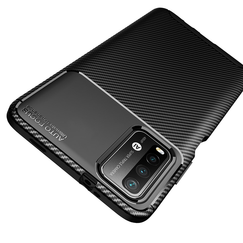  Xiaomi Redmi 9T - Kolfiber Textur Skal - Svart