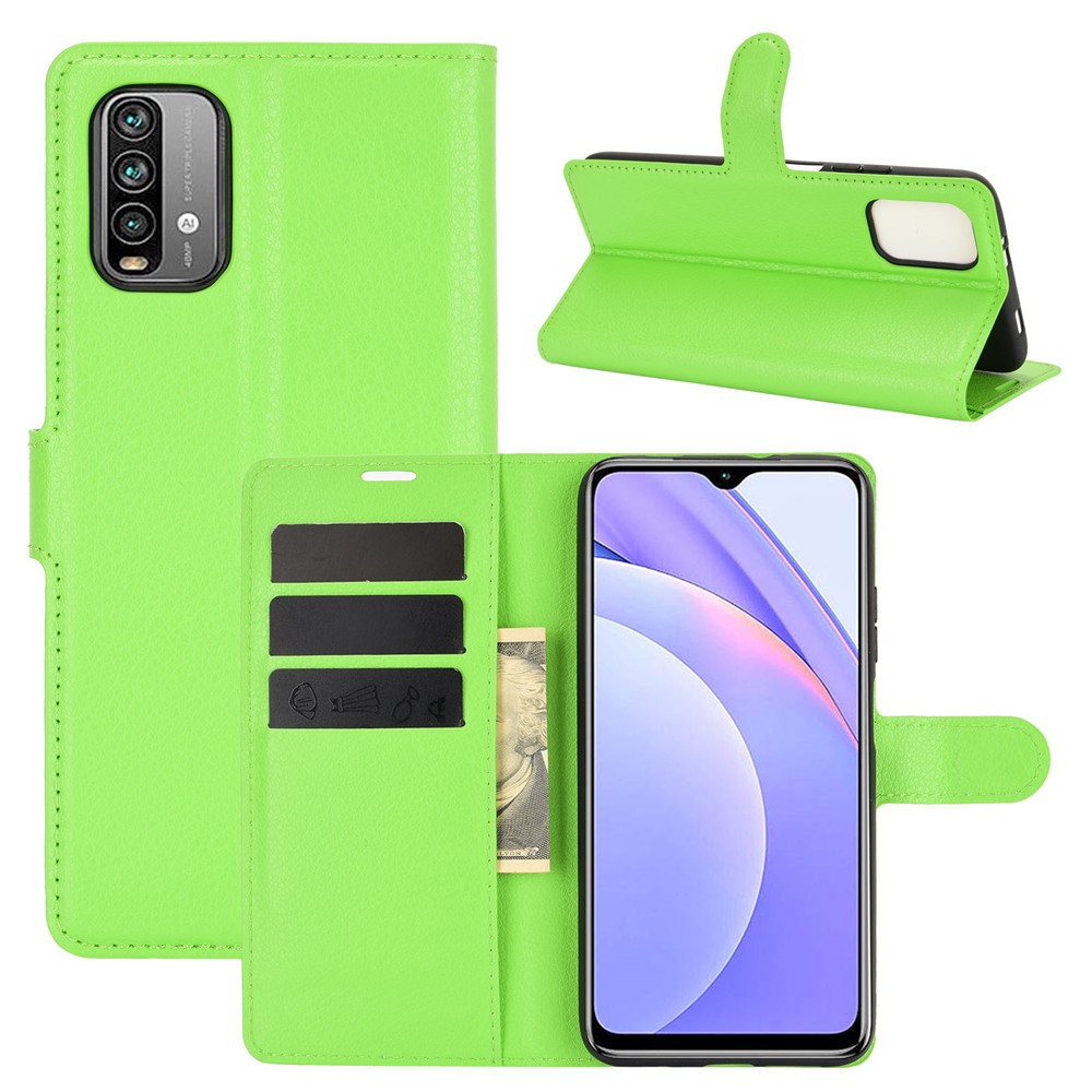  Xiaomi Redmi 9T - Litchi Läder Fodral - Grön