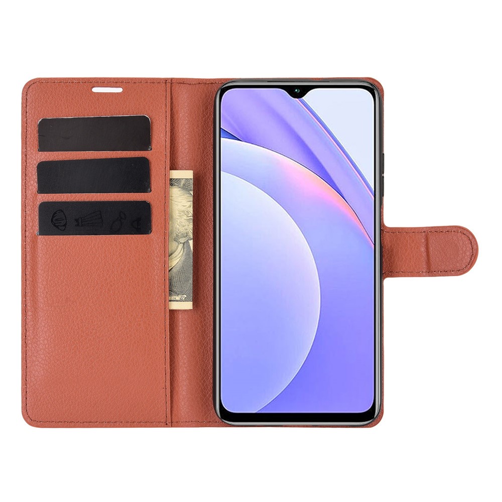  Xiaomi Redmi 9T - Litchi Läder Fodral - Brun