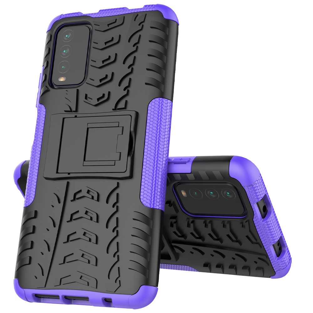  Xiaomi Redmi 9T - Ultimata Stöttåliga Skalet med Stöd - Lila