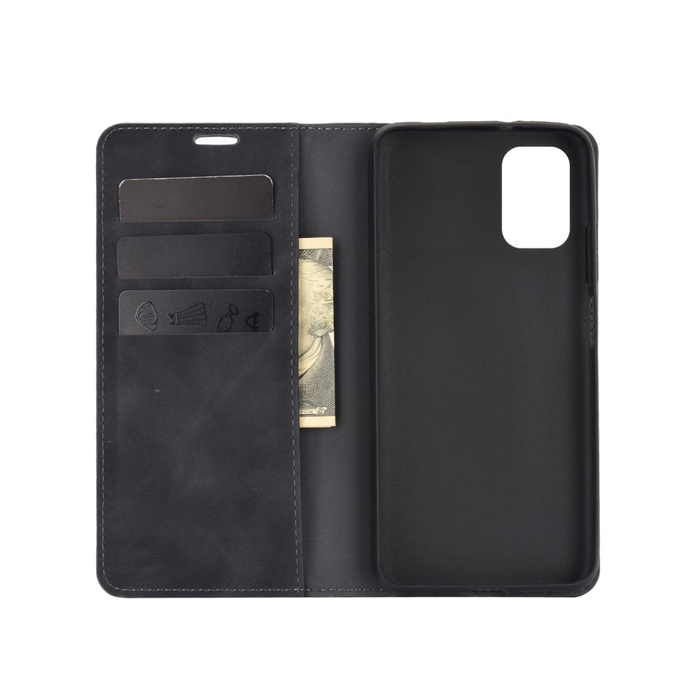  Xiaomi Redmi 9T - Silkeslent Läder Flip Fodral - Svart