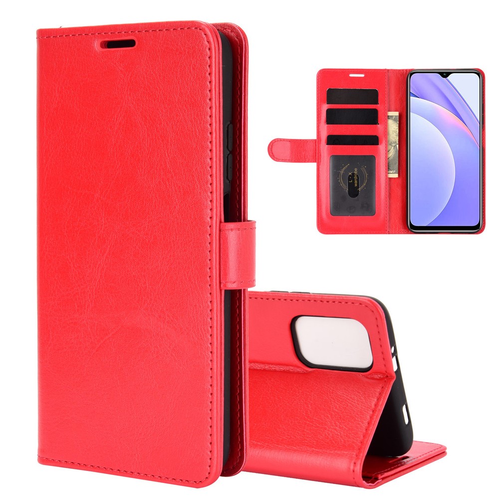  Xiaomi Redmi 9T - Crazy Horse Läder Fodral - Röd