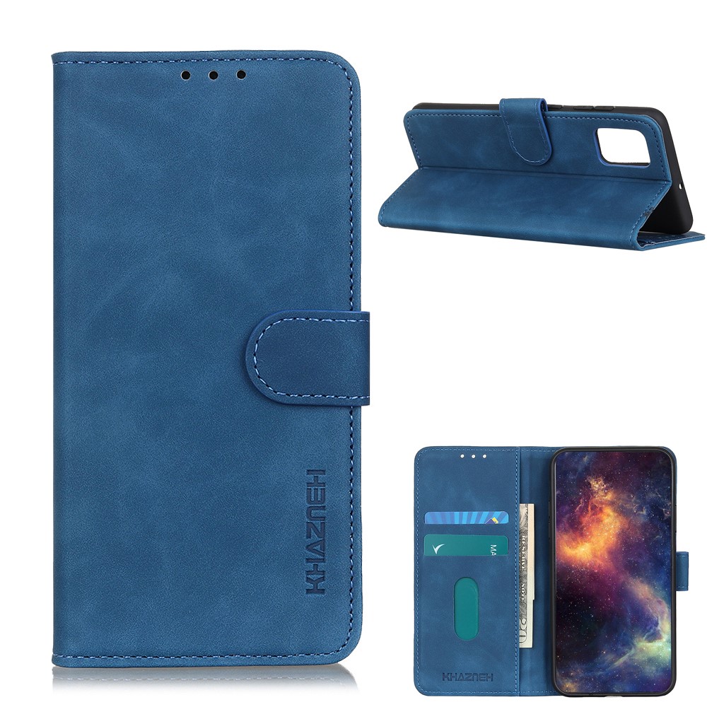 KHAZNEH Xiaomi Redmi 9T - KHAZNEH Retro Läder Fodral - Blå