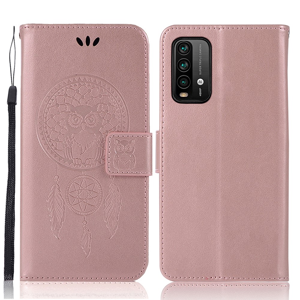  Xiaomi Redmi 9T - Dream Catcher Läder Fodral - Roséguld