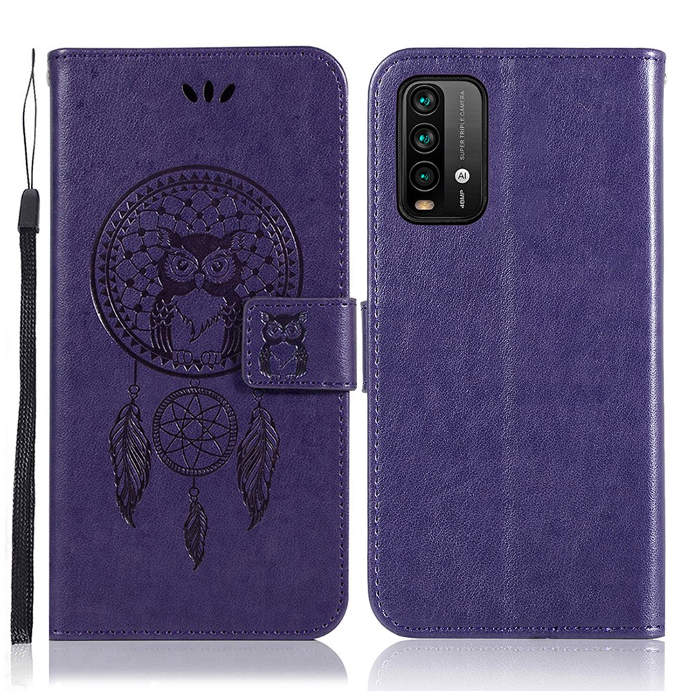  Xiaomi Redmi 9T - Dream Catcher Läder Fodral - Lila