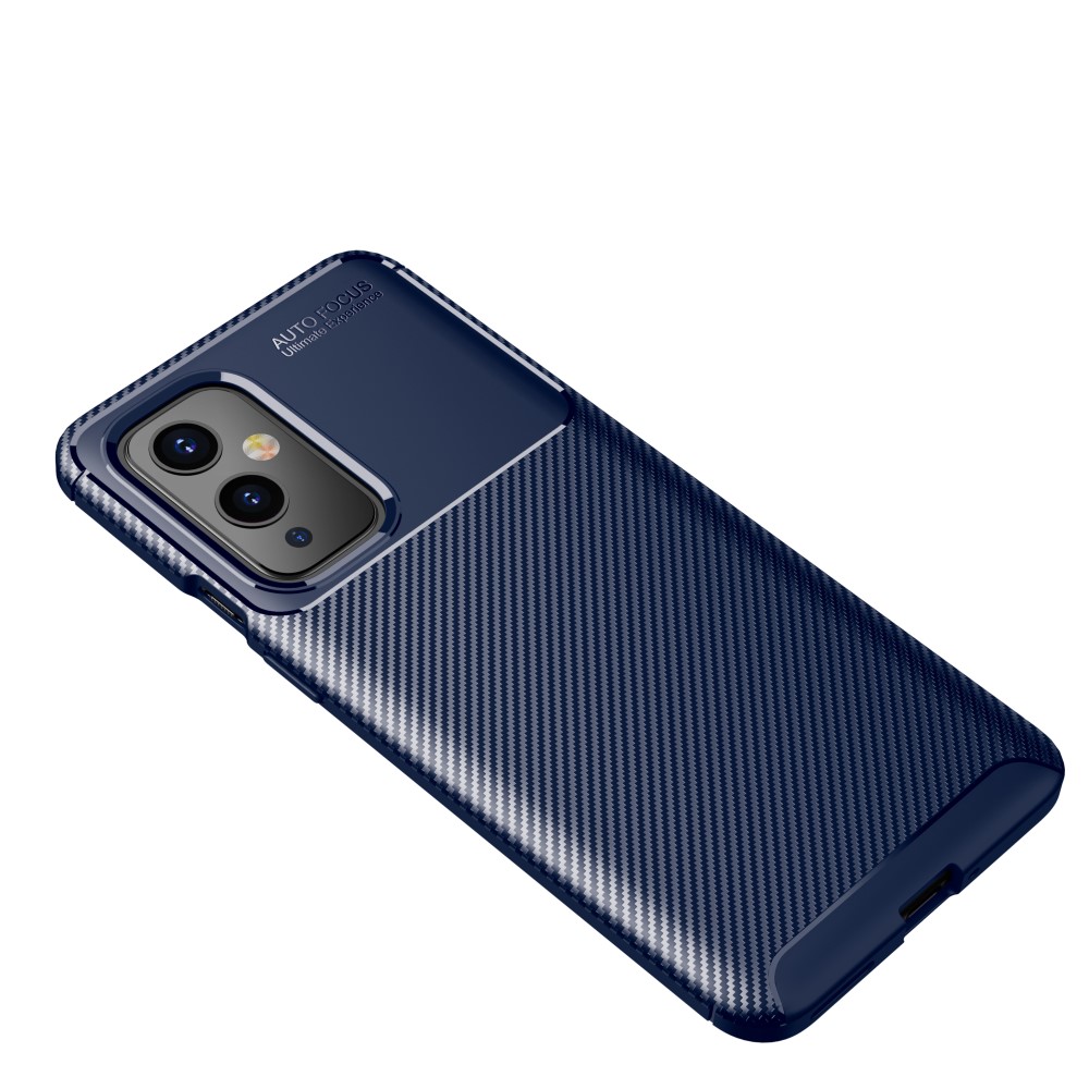  OnePlus 9 - Kolfiber Textur Skal - Blå