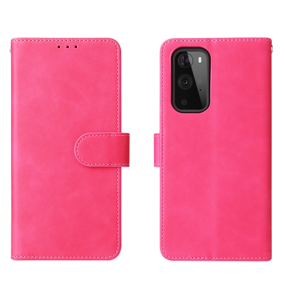  OnePlus 9 - Silkeslent Läder Fodral - Rosa