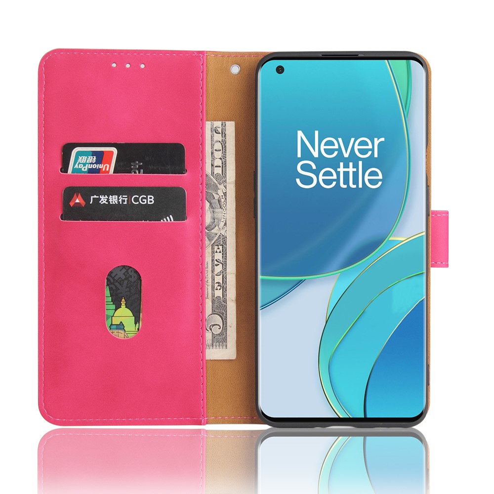  OnePlus 9 - Silkeslent Läder Fodral - Rosa
