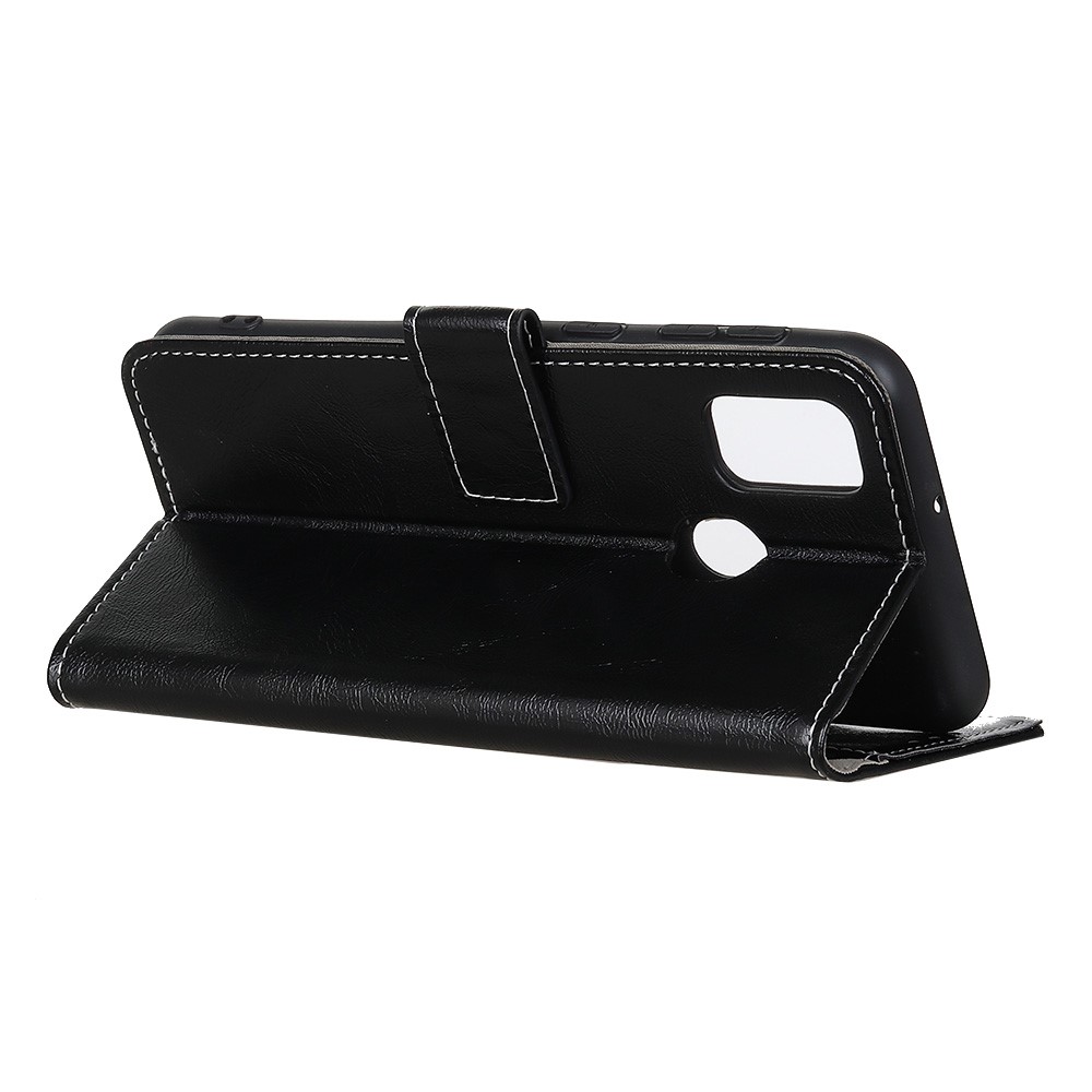  Motorola Moto G10/G20/G30 - Crazy Horse Läder Fodral - Svart