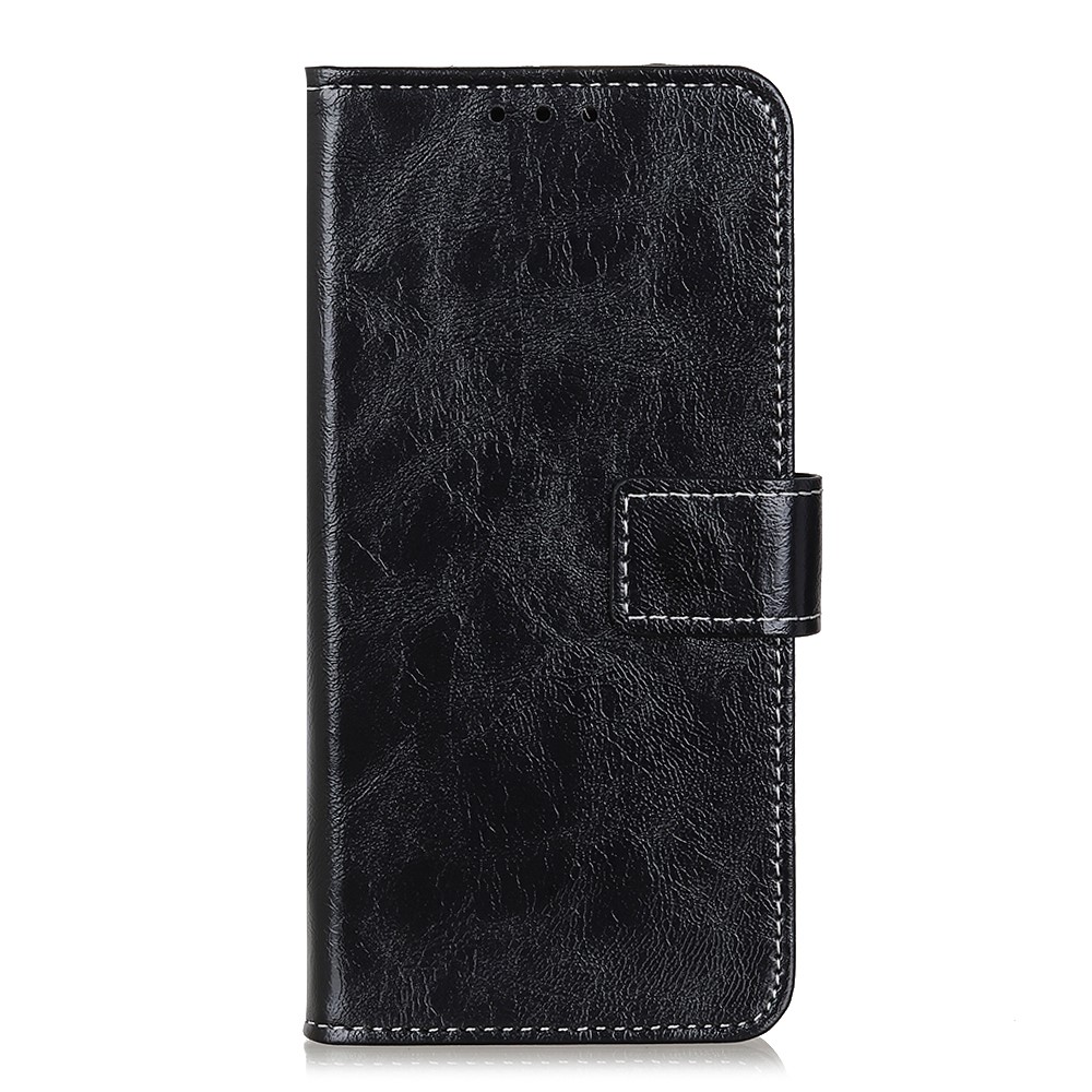  Motorola Moto G10/G20/G30 - Crazy Horse Läder Fodral - Svart