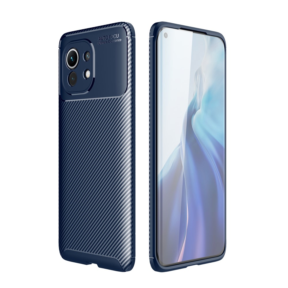  Xiaomi Mi 11 - Kolfiber Textur Skal - Blå