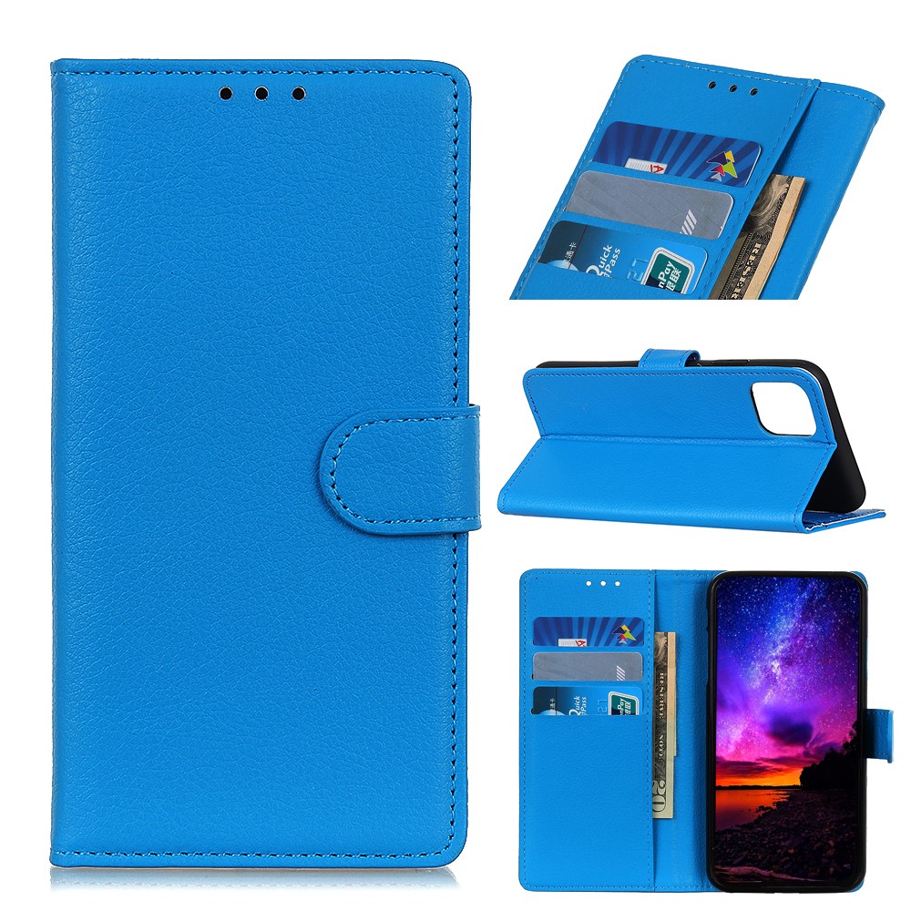  Xiaomi Mi 11 - Litchi Läder Fodral - Blå