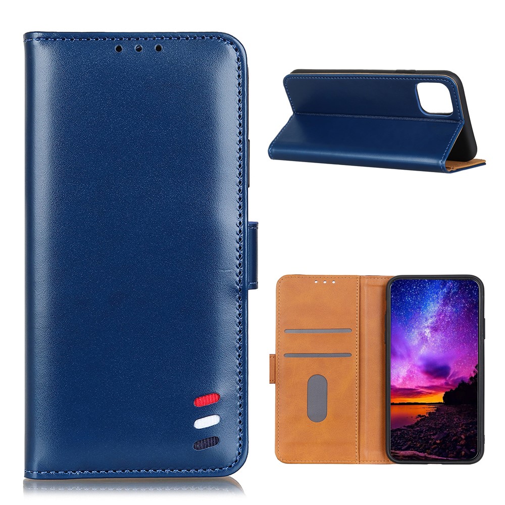  Xiaomi Mi 11 - Tri-Color Läder Fodral - Blå
