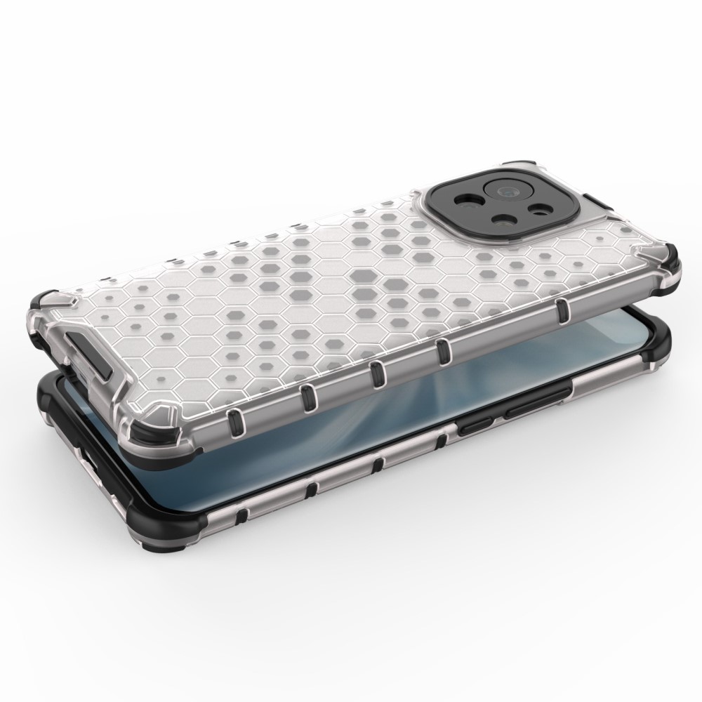  Xiaomi Mi 11 - Armor Honeycomb Textur Skal - Vit