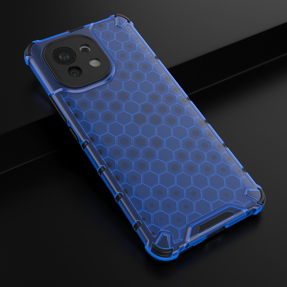  Xiaomi Mi 11 - Armor Honeycomb Textur Skal - Blå