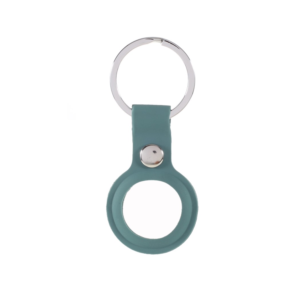  Apple AirTag Hållare Nyckelring Med Knäppe I Silikon - Army Green