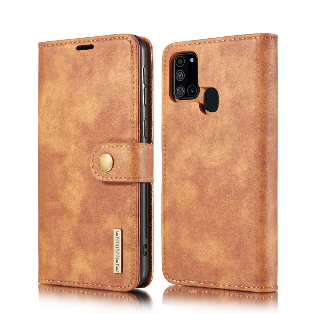 DG.MING Samsung Galaxy A21s - DG.MING 2in1 Magnet Fodral - Brun