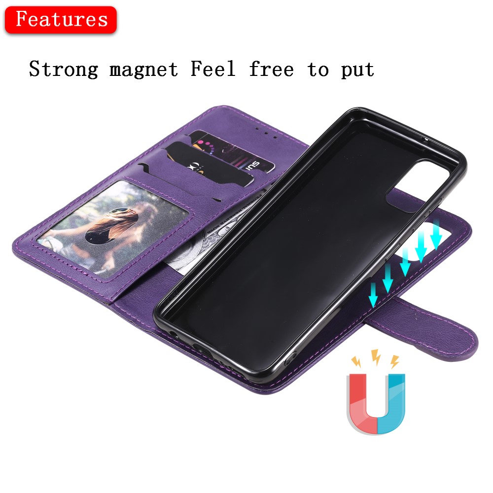  Samsung Galaxy A41 - 2in1 Magnet Skal / Plånboksfodral - Lila
