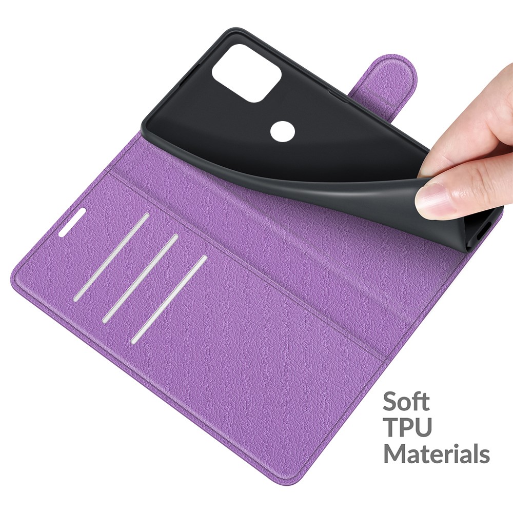  Motorola Moto G100 - Litchi Läder Fodral - Lila