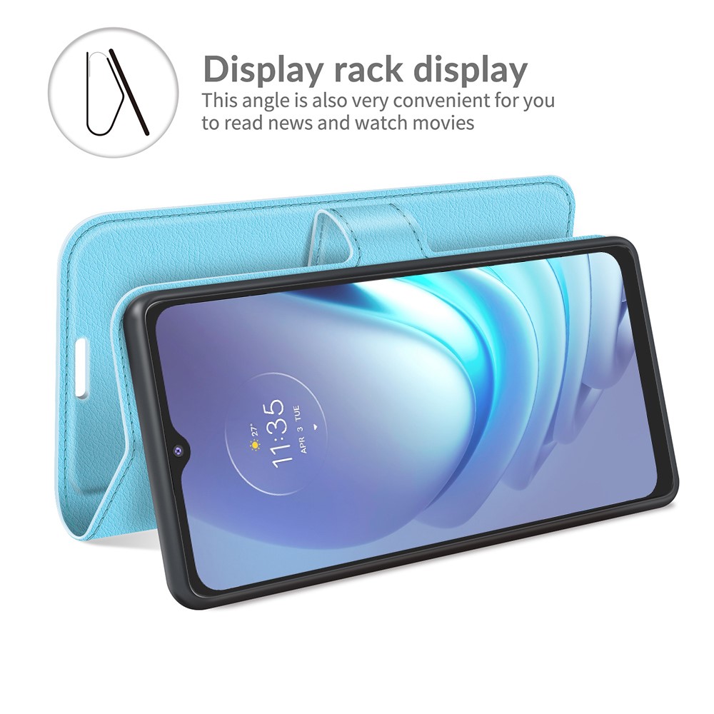  Motorola Moto G50 - Litchi Plånboksfodral - Blå