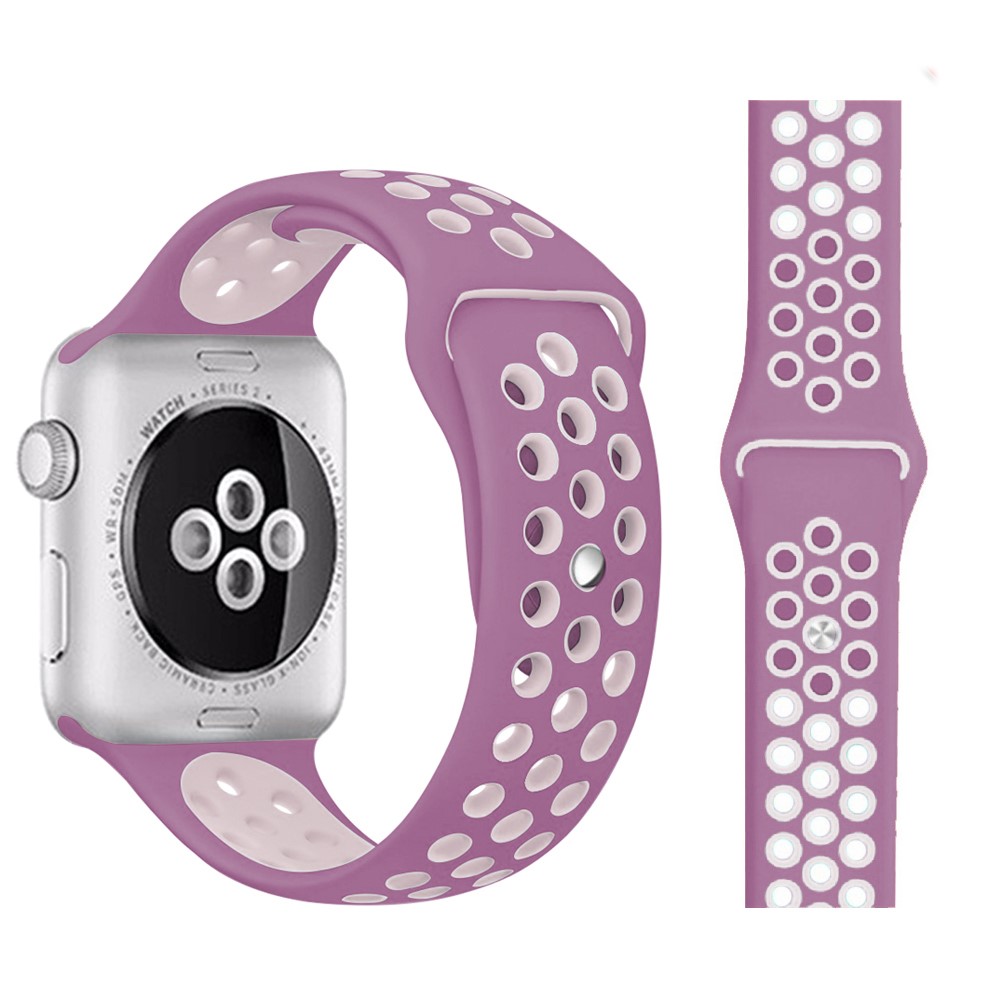  Ihåligt Silikon Armband Apple Watch 42/41/40/38 mm (M/L) - Lila