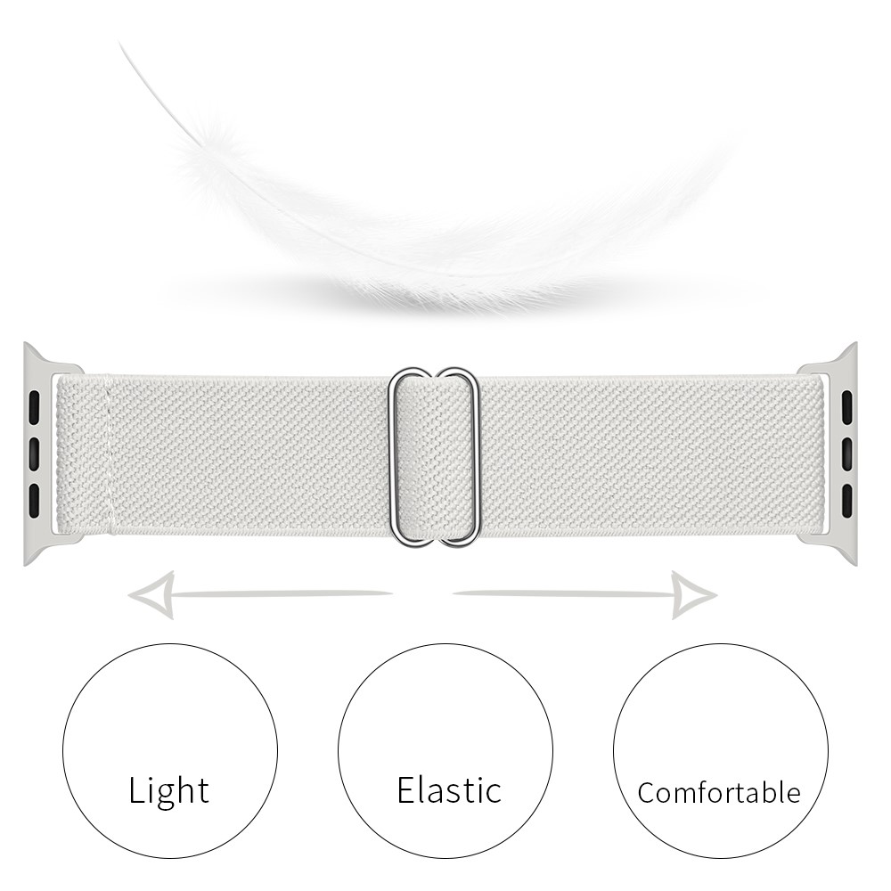  Nylon Armband Justerbart Apple Watch 42/44/45/46/49 mm Vit