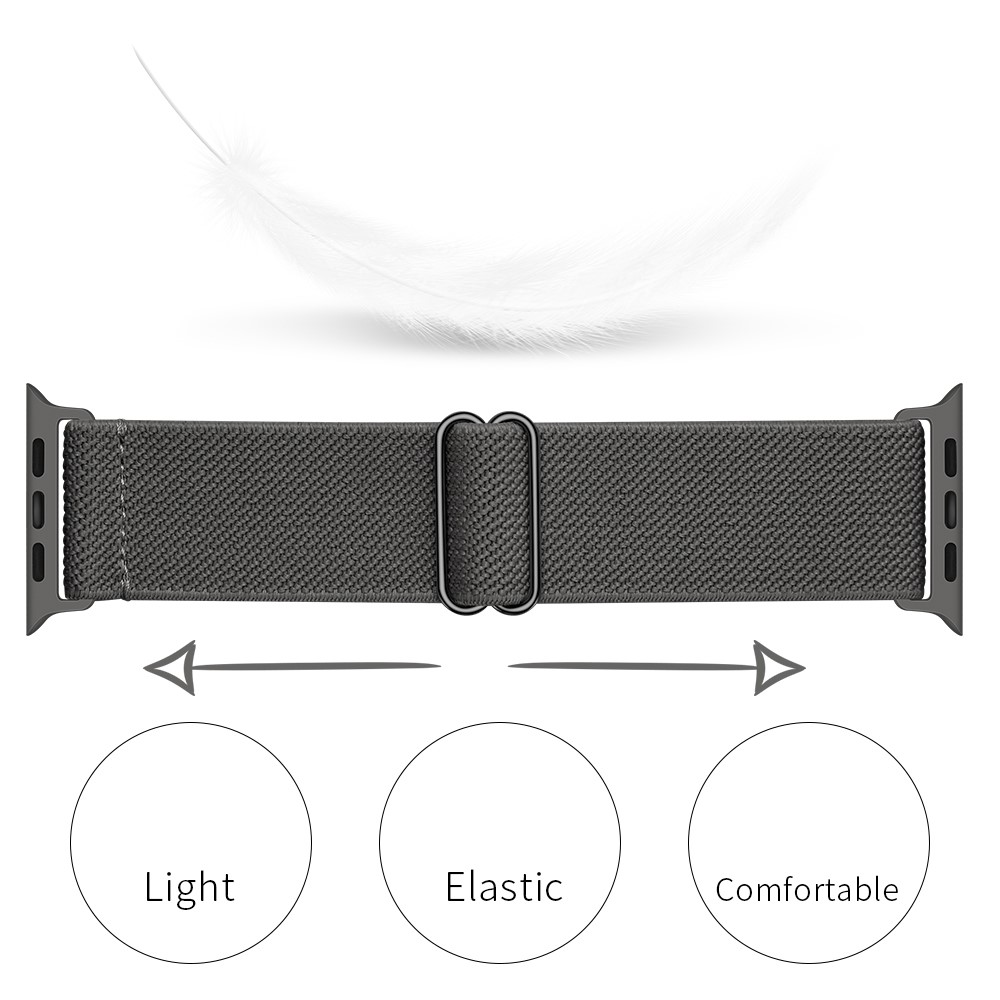  Nylon Armband Justerbart Apple Watch 42/44/45/46/49 mm Mörk Grå