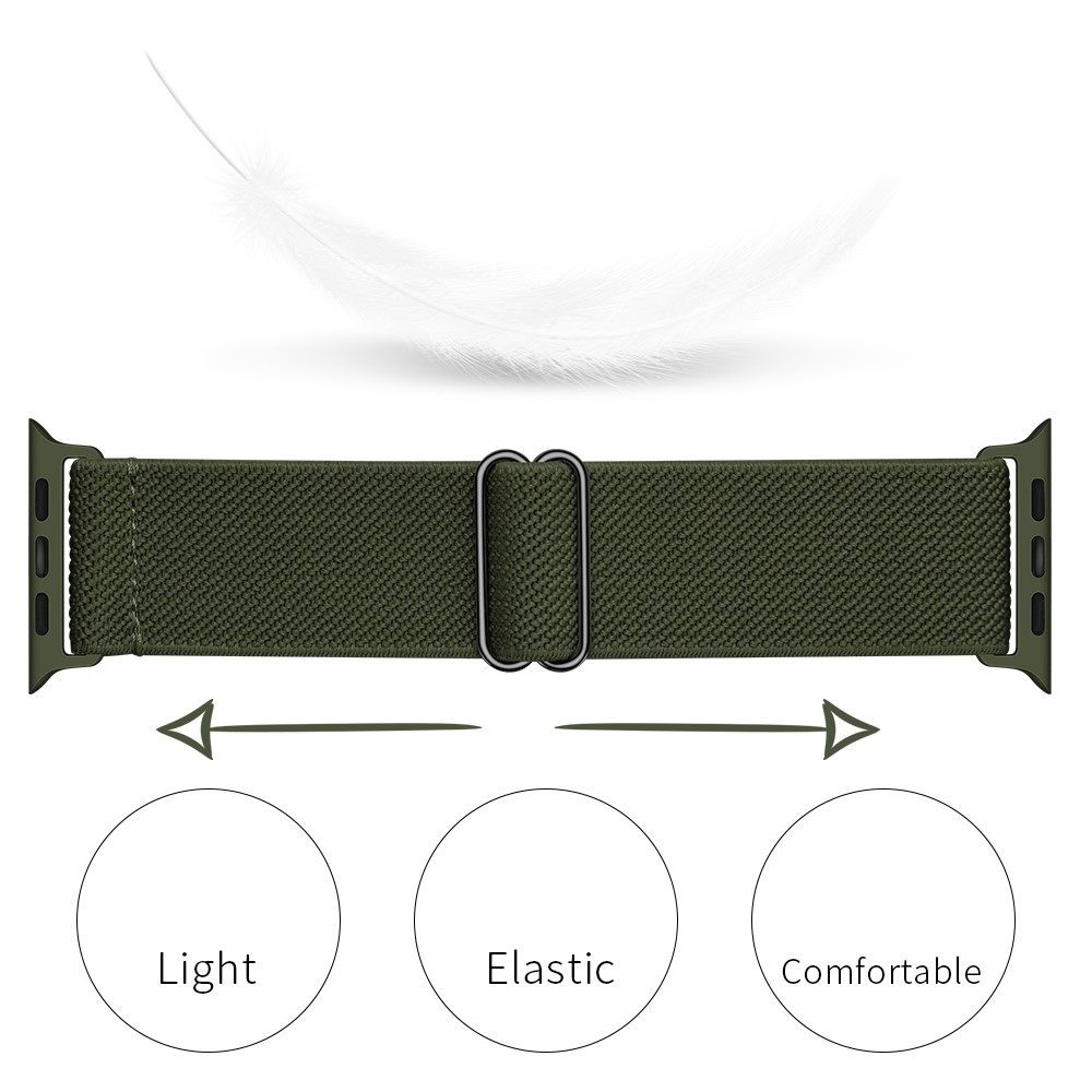  Nylon Armband Justerbart Apple Watch 42/44/45/46/49 mm Grön