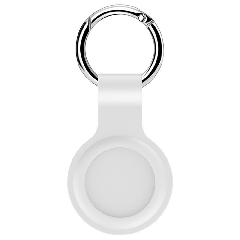  Apple AirTag Hållare Silikon Nyckelring - Vit