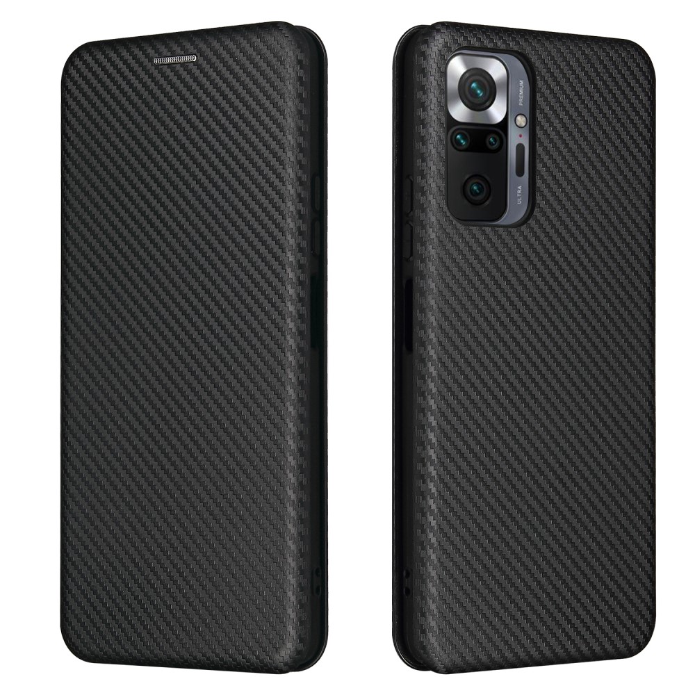 Xiaomi Redmi Note 10 Pro - Kolfiber Textur Fodral - Svart
